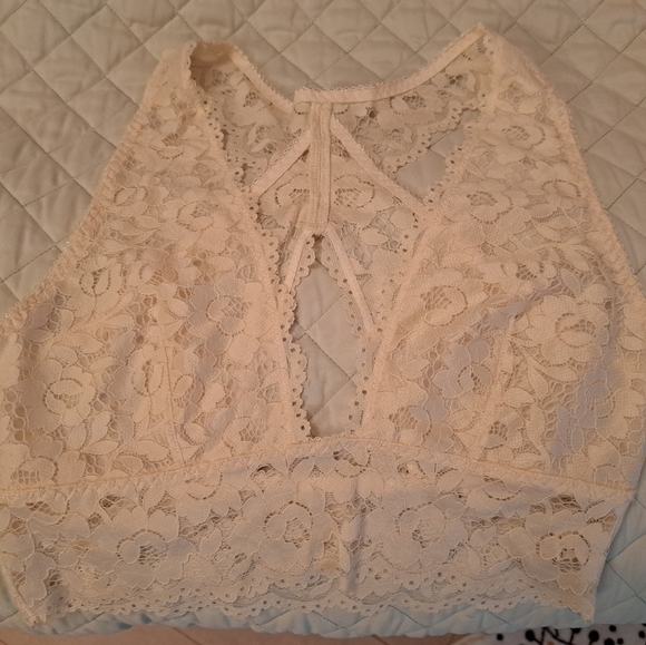 Lace Cross Back Bralette - Ivory - Picture 5 of 9